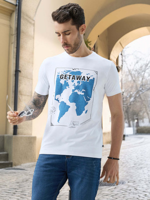 Status Quo Printed Men Round Neck White T-Shirt