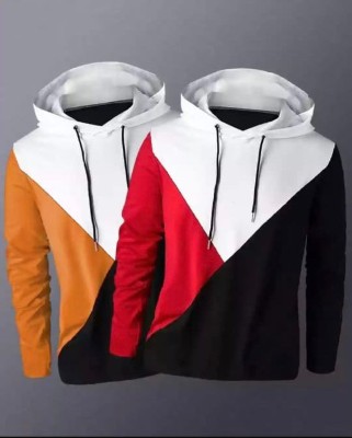 TEEMEX Colorblock Men Hooded Neck Multicolor T-Shirt