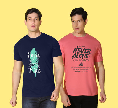 WOOSTRO Typography Men Round Neck Multicolor T-Shirt