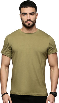 Roadster Solid Men Round Neck Green T-Shirt