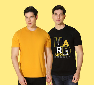 WOOSTRO Typography, Solid Men Round Neck Multicolor T-Shirt