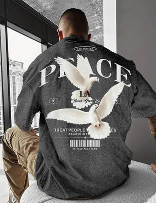 Force Printed Men Round Neck Black T-Shirt