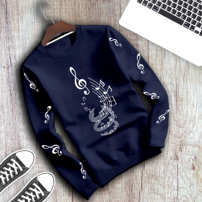 FTX Printed Men Round Neck Dark Blue T-Shirt
