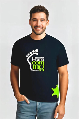 Royal Creations By Rv Printed Men Round Neck Black T-Shirt