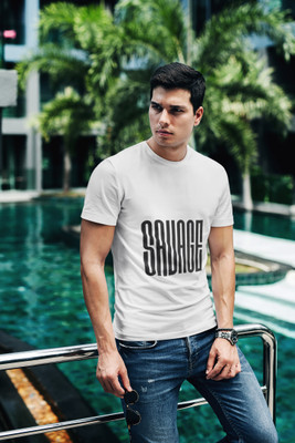 Sharnika Solid Men Round Neck White T-Shirt