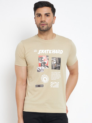 DUKE Printed Men Round Neck Beige T-Shirt