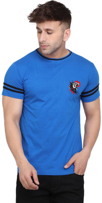 Blisstone Solid Men Round Neck Blue T-Shirt
