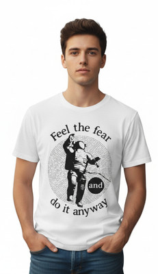 Locastitch Graphic Print Men Round Neck White T-Shirt