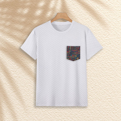 AKSHILU Colorblock Men Round Neck White T-Shirt