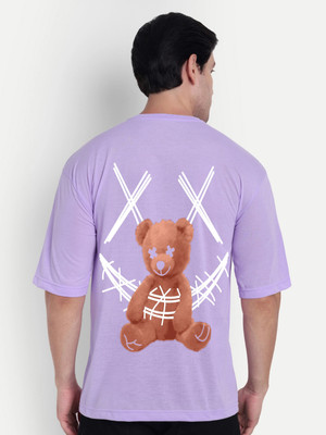 Benny Brooks Printed Men Round Neck Purple T-Shirt