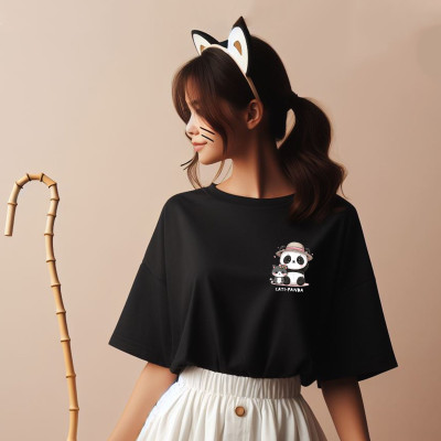 INFIRAX Graphic Print Women Round Neck Black T-Shirt