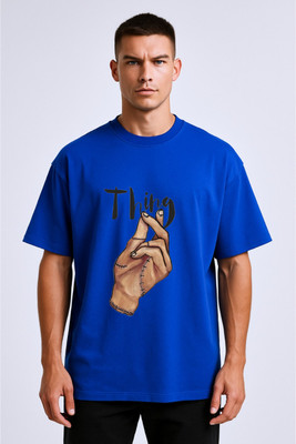 goodsign Printed Men Round Neck Blue T-Shirt