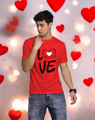 Triptee Printed Men Round Neck Red T-Shirt