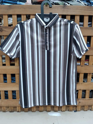 JBJB Striped Men Polo Neck Multicolor T-Shirt