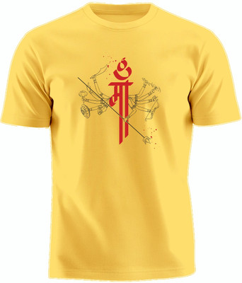 Luv My India Printed Men Round Neck Yellow T-Shirt