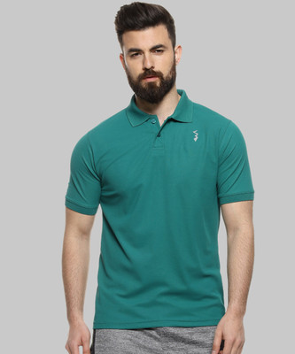 CAMPUS SUTRA Solid Men Polo Neck Green T-Shirt