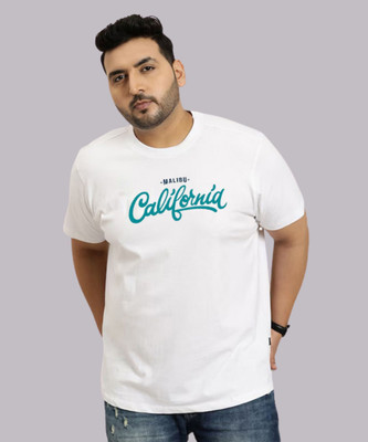 KIXO PLUS Printed Men Round Neck White T-Shirt