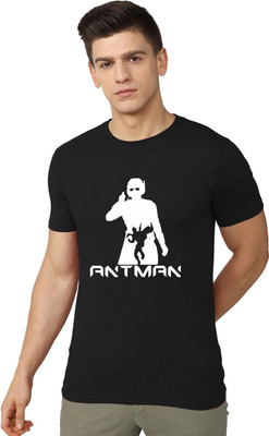 RULEDBYSUN Graphic Print, Typography Men Round Neck Black T-Shirt