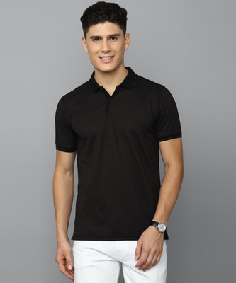 Allen Solly Solid Men Polo Neck Black T-Shirt