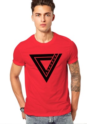 FADMARK Printed Men Round Neck Red T-Shirt