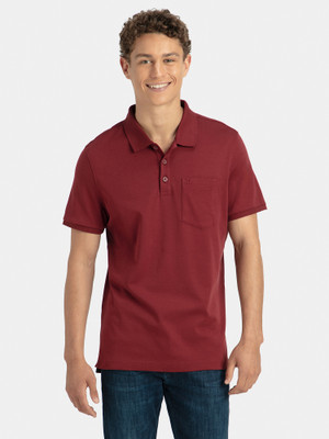 JOCKEY Solid Men Polo Neck Maroon T-Shirt