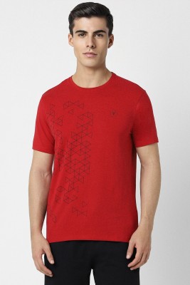 VAN HEUSEN Printed Men Round Neck Red T-Shirt