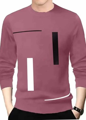 SRI Printed Men Round Neck Pink T-Shirt