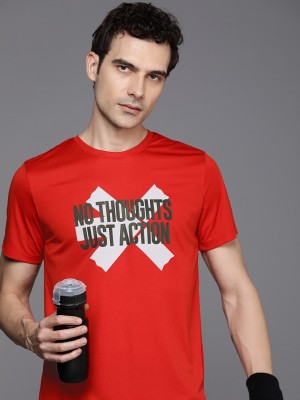 HRX by Hrithik Roshan Printed Men Round Neck Red T-Shirt