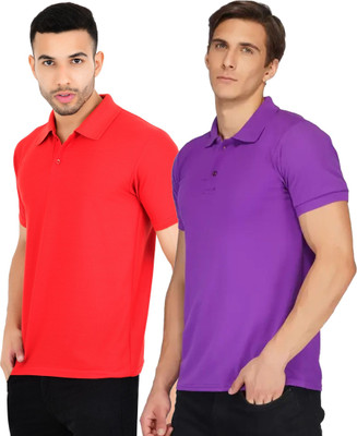YUALIN CREATION Printed Men Polo Neck Multicolor T-Shirt