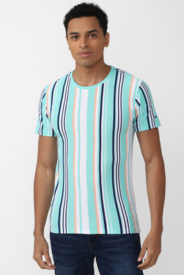 PETER ENGLAND Striped Men Round Neck Multicolor T-Shirt