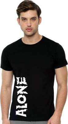 Tee town Graphic Print Men Round Neck Black T-Shirt