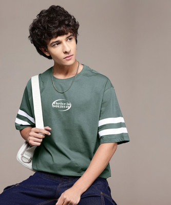 Roadster Solid Men Round Neck Green T-Shirt