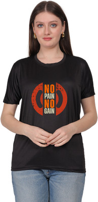 SENORITA COLLECTION Graphic Print Women Round Neck Black T-Shirt