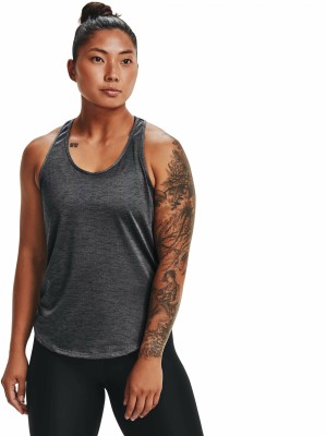 UNDER ARMOUR Solid Women Round Neck Black T-Shirt