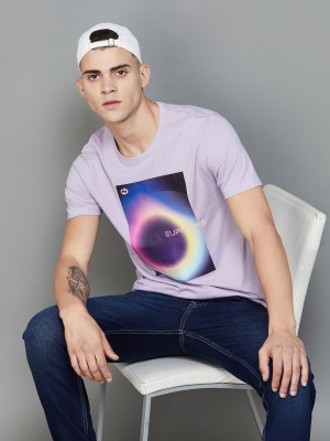 Fame Forever by Lifestyle Printed Men Round Neck Purple T-Shirt