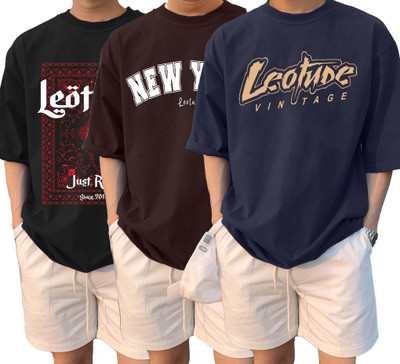 Leotude Printed Men Round Neck Multicolor T-Shirt
