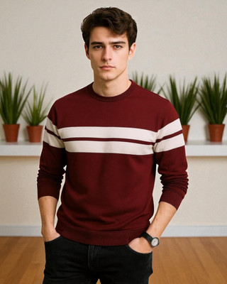 StyleFlick Solid Men Round Neck Maroon T-Shirt
