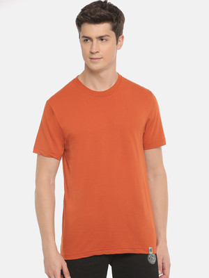 Macroman M-Series Solid Men Round Neck Orange T-Shirt