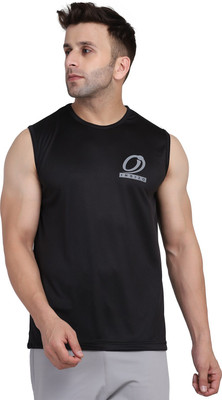INDIZO Printed Men Round Neck Black T-Shirt