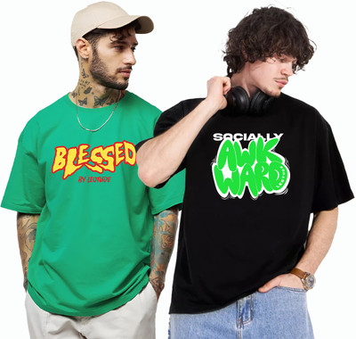 Leotude Printed Men Round Neck Multicolor T-Shirt