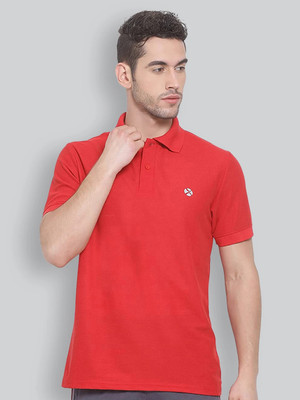 Lux Nitro Solid Men Polo Neck Red T-Shirt