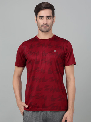 CANTABIL Printed Men Round Neck Red T-Shirt
