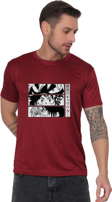 UPTRADE Graphic Print Men Round Neck Maroon T-Shirt