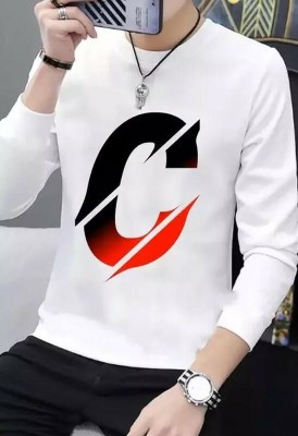 V DAS Graphic Print Men Round Neck White T-Shirt