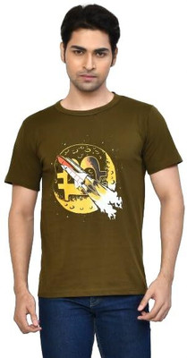 altius Graphic Print Men Round Neck Green T-Shirt