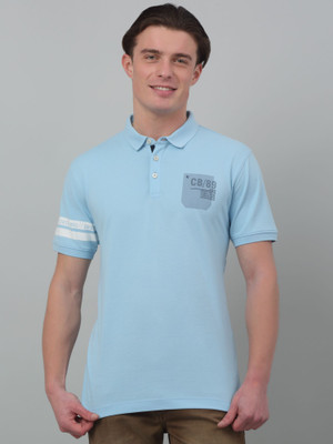 CANTABIL Colorblock Men Polo Neck Blue T-Shirt