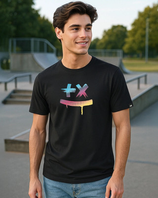 BEWAKOOF Graphic Print Men Round Neck Black T-Shirt