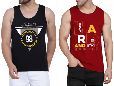 Restore Printed Men Scoop Neck Black, Maroon, Multicolor T-Shirt
