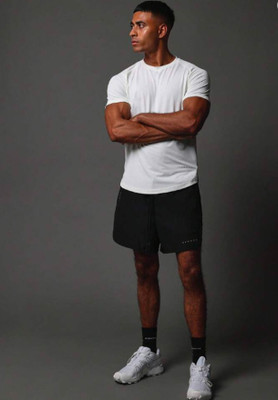 FURRR Solid Men Round Neck White T-Shirt