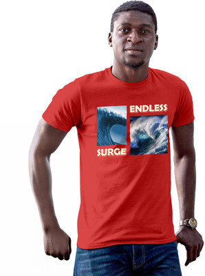 Fighterhero Printed Men Round Neck Red T-Shirt